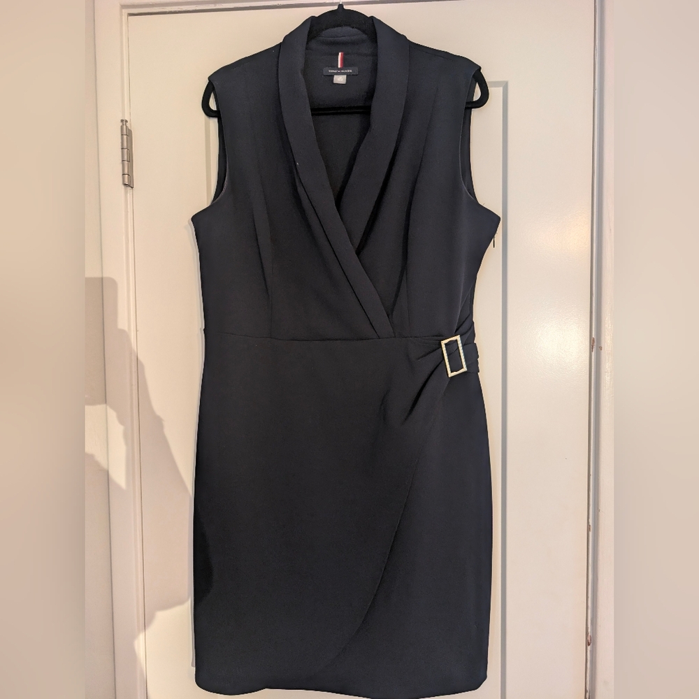 Tommy Hilfiger Navy Wrap Mini Dress